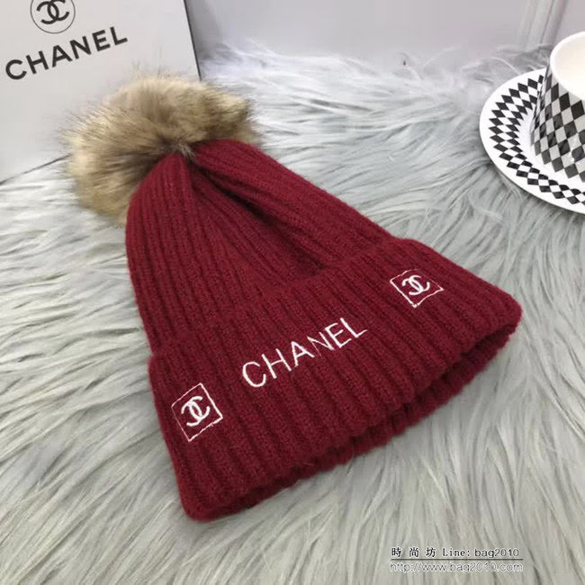 CHANEL香奈兒 專櫃新品 火爆經典百搭款 刺繡針織帽 LLWJ6632